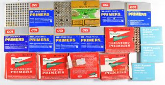 Sixteen boxes of various shotgun or rifle cartridge primers.