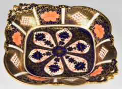 Royal Crown Derby 1128 pattern twin handled and footed dish, length 30cm