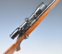 Ruger 77/22 .22 Hornet bolt-action rifle with chequered semi-pistol grip and forend, sling mounts,
