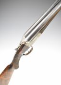 E Anson & Co 12 bore side by side shotgun with named and engraved lock, engraved trigger guard,