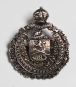 Lord Strathcona's Royal Canadian Horse hallmarked silver pin badge