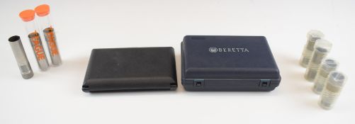 Three sets of Teague 12 bore shotgun chokes and a set of Beretta Balance System weight caps in