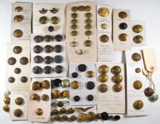 Small collection of buttons, including 12th Lancers, Royal Marines, Worcestershire Regiment etc