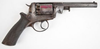 Pirlot Brothers of Liege Belgium Adams Patent 54 bore five shot double-action revolver with