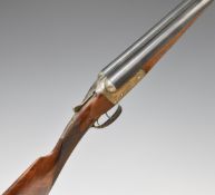 Armstrong & Co of Newcastle 12 bore side by side shotgun with named and engraved lock, engraved