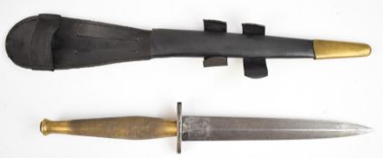 Fairbairn Sykes second pattern fighting knife with chequered grip, The F S Fighting Knife to