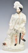 Large Staffordshire figure 'The Lionslayer', height 43cm
