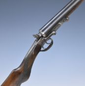 Eibar .410 side by side hammer action folding poacher's shotgun with chequered grip and forend,