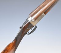 James Gregson of Blackburn 12 bore side by side shotgun with named and engraved lock, engraved