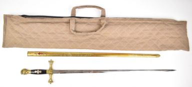 Knights Templar / Masonic sword inscribed Robert Morris to 72cm blade, Pettis & Rankin Troy NY to