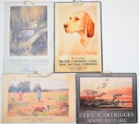 Four modern shop display or advertising shotgun cartridge boards comprising two Eley Cartridges
