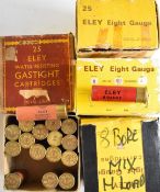 Eighty-nine 8 bore shotgun cartridges including Eley-Kynoch, all in Eley boxes.  PLEASE NOTE THAT