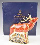 Royal Crown Derby Imari limited edition 300/395 paperweight Sherwood Stag, boxed with certificate