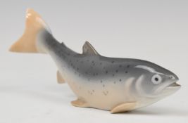 Copenhagen figure of a trout, height 8 x length 20cm