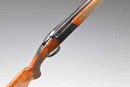 Franchi Falconet 12 bore over under ejector shotgun with engraved scenes of birds to the locks