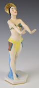 Heubach Art Deco porcelain figure of a dancer, height 31cm