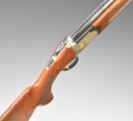 Bettinsoli Diamond 12 bore over and under ejector shotgun with gold inlaid birds to the lock and