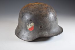 WW2 German Third Reich Nazi steel helmet, stamped LT60 to inner rim