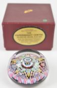 Perthshire Bouquet faceted glass paperweight with central butterfly cane surrounded by multi-