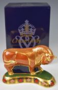 Royal Crown Derby Imari limited edition paperweight Harrods Bull, boxed