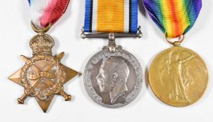 British Army WW1 medal trio comprising 1914/1915 Star, War Medal and Victory Medal named to 9750 Pte
