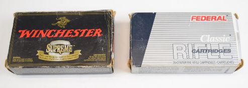 Twenty-four 30-06 Springfield rifle cartridges comprising Federal and Winchester, in original