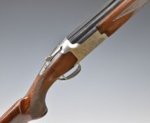 Miroku MK-70 12 bore over and under ejector shotgun with engraved locks, thumb lever and