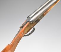 BRNO 12 bore side by side sidelock ejector shotgun with chequered grip and forend, double trigger