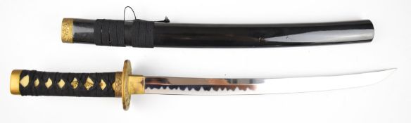 Japanese Wakizashi Samurai sword with 42cm blade and scabbard. PLEASE NOTE ALL BLADED ITEMS ARE