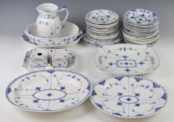 Copenhagen dinner and tea ware decorated in the Full Lace pattern including a double ended gravy