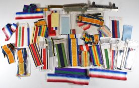 Small quantity of medal ribbons including WW1 and WW2 campaign examples etc