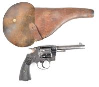 Deactivated Colt New Service .455 Eley six-shot revolver with named and chequered composite grips,