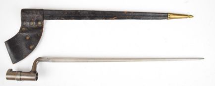 American socket bayonet for the 1873 rifle, stamped US to ricasso, with 46cm blade, scabbard and