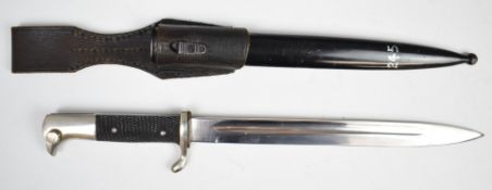 German 1898 pattern walking out bayonet with 25.5cm fullered blade, scabbard and frog. PLEASE NOTE