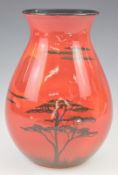 Poole Pottery vase, initialled to base SB, height 25cm
