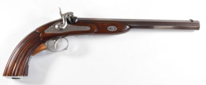 Pedersoli Mang In Graz .36 percussion hammer action pistol with adjustable trigger, carved grip,