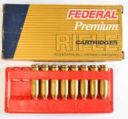 Eight .243 Win Federal rifle cartridges, in original box PLEASE NOTE THAT A VALID RELEVANT
