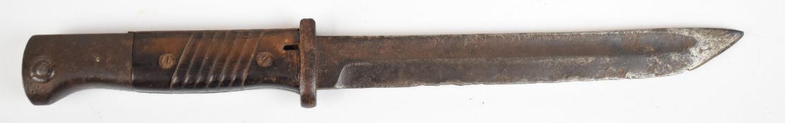 German 84/93 pattern bayonet with plastic grips, 167 and EGF Horster to ricasso and 21cm fullered