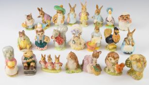 Twenty two Beswick and Royal Albert Beatrix Potter figures including Samuel Whiskers, Sally Henny
