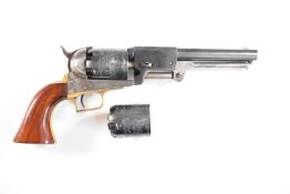 Uberti USMR.44 six shot single action percussion revolver with brass trigger guard and grip strap,