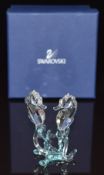 Swarovski Crystal glass Aquatic Worlds pair of Seahorses, in original box.