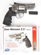 ASG Dan Wesson .177 CO2 2.5 inch revolver air pistol with textured grip, adjustable sights and