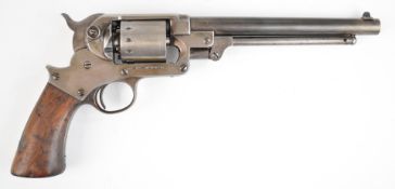Starr Arms Co of New York .44 six-shot single-action percussion revolver with steel frame stamped to