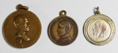 Three commemorative medallions comprising Lord Roberts Society of Miniature Rifle Clubs, Louis