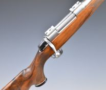 BSA .243 bolt-action rifle with chequered semi-pistol grip and forend, scope rail, set trigger,