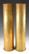 Pair of WW1 era brass shell cases dated 1911, height 40cm