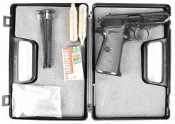 Umarex Walther PPK/S .177 CO2 air pistol with named and chequered grips and multi-shot magazine,
