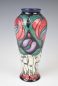 Moorcroft vase decorated in the Mackintosh Revival pattern, height 21cm