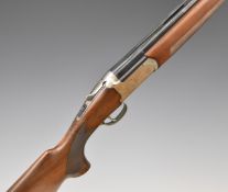 Franchi Harrier 12 bore over under ejector shotgun with engraved scenes of birds to the locks,