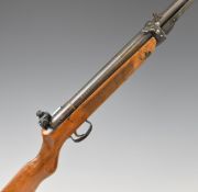Webley Mark 3 .177 under-lever air rifle with plaque inset to the stock, semi-pistol grip and